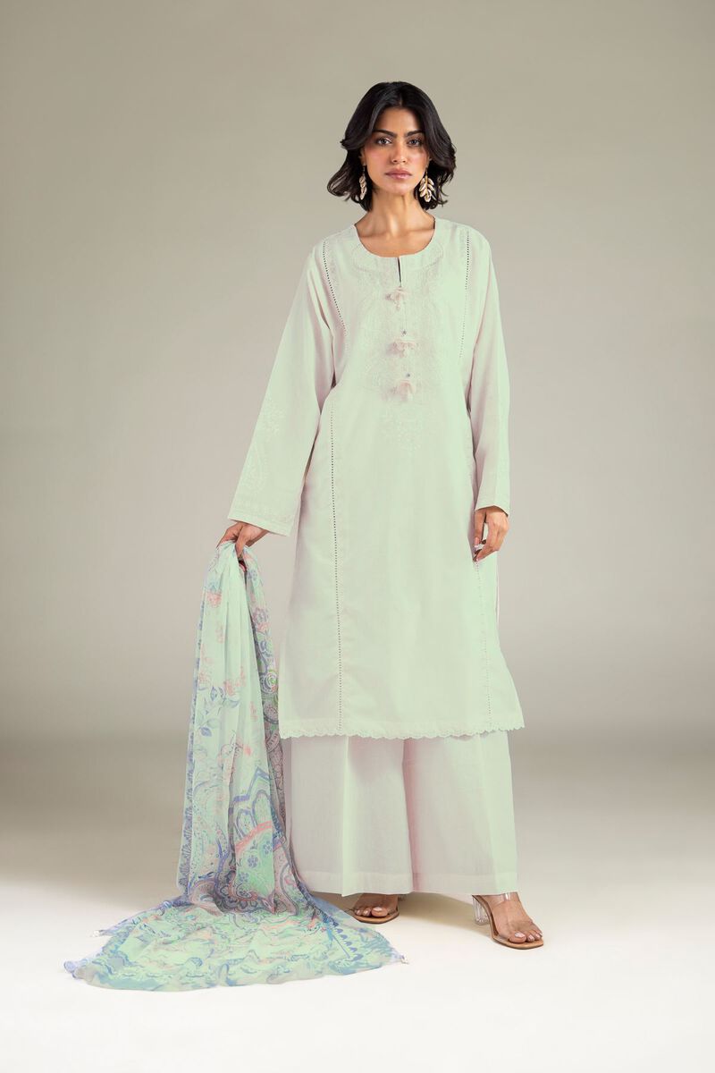 Embroidered | Cotton Dobby | Tailored 3-Piece Set | USD 65.00