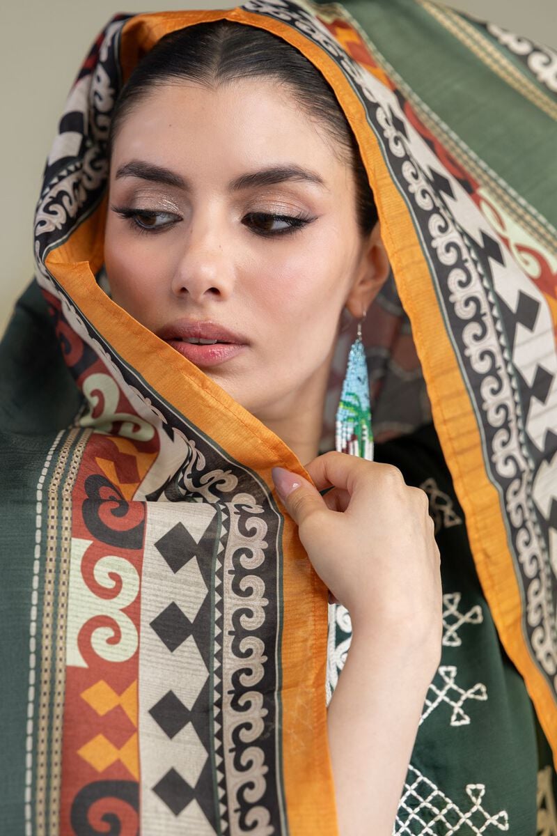 Embroidered | Polyester Silk | Silk Dupatta | USD 30.00