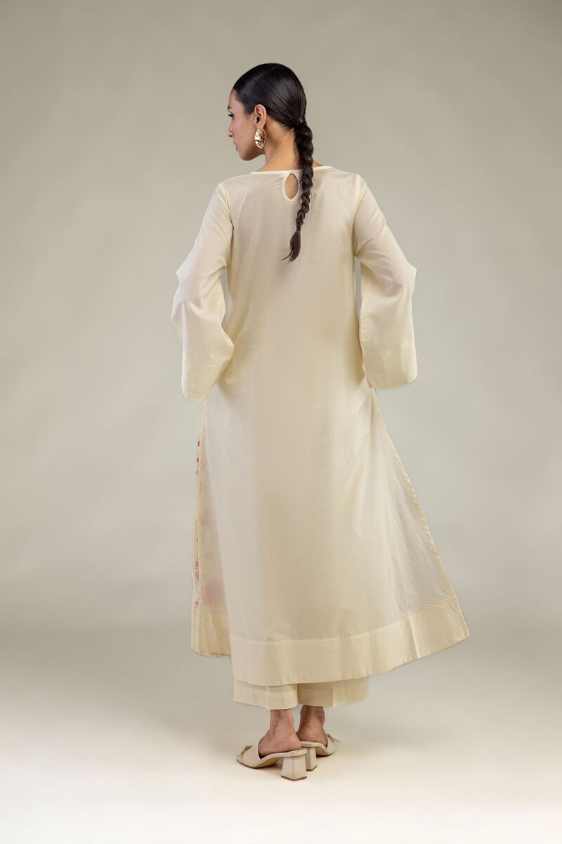 Embroidered | Cambric | Long Floral Kurta | USD 40.00