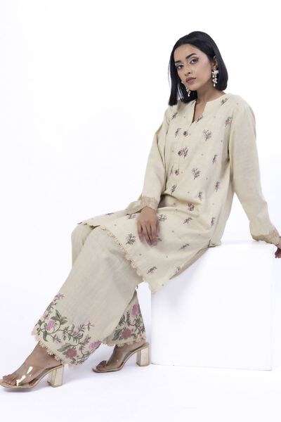Embroidered | Heavy Textured Cotton | Tailored 2 Piece | Top and Bottom | USD 45.00