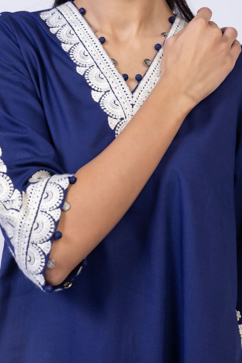 Embroidered | Crosshatch Poplin | Kurta | USD 9.00