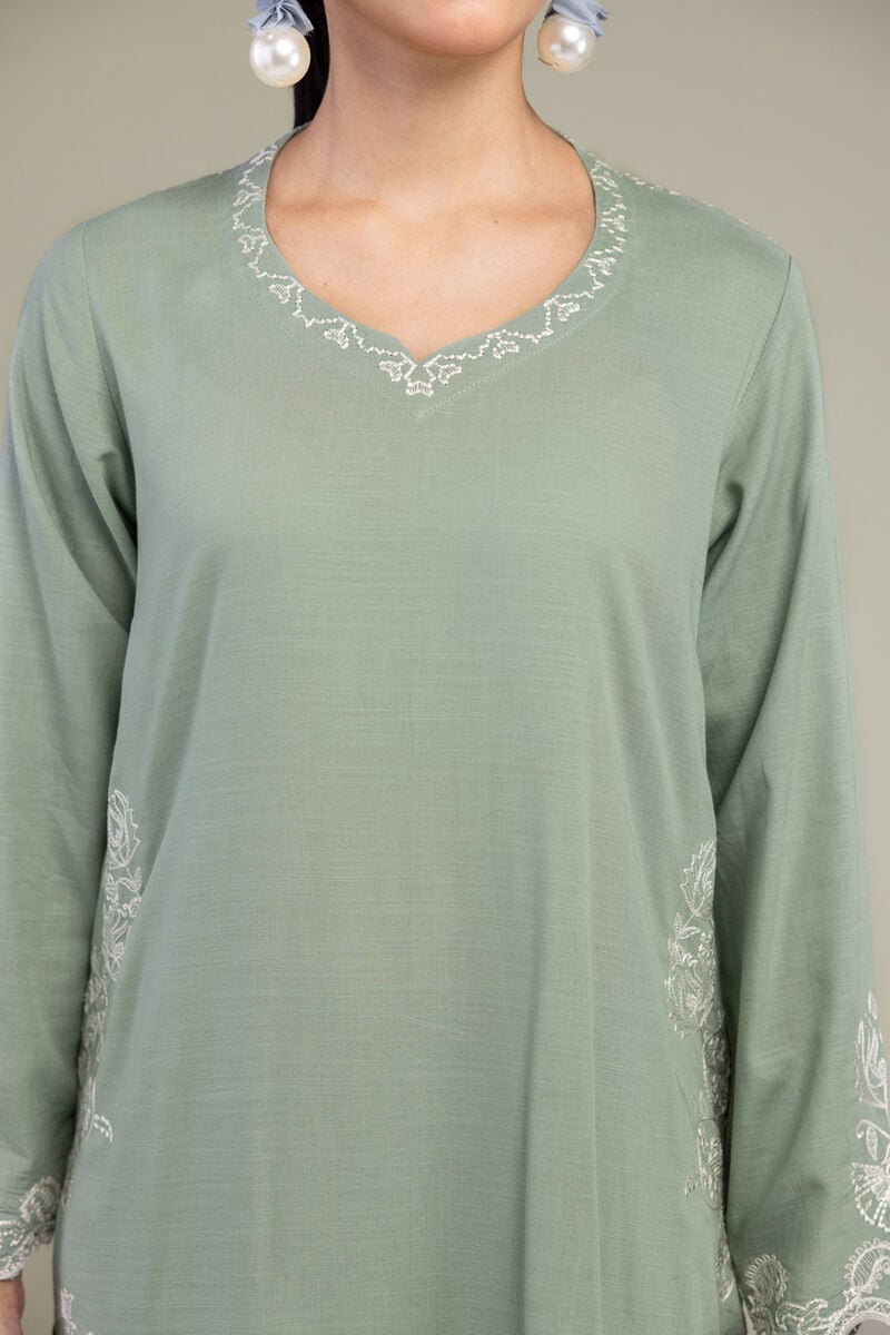 Embroidered | Raw Silk | Paisley Thread Kurta | USD 55.00