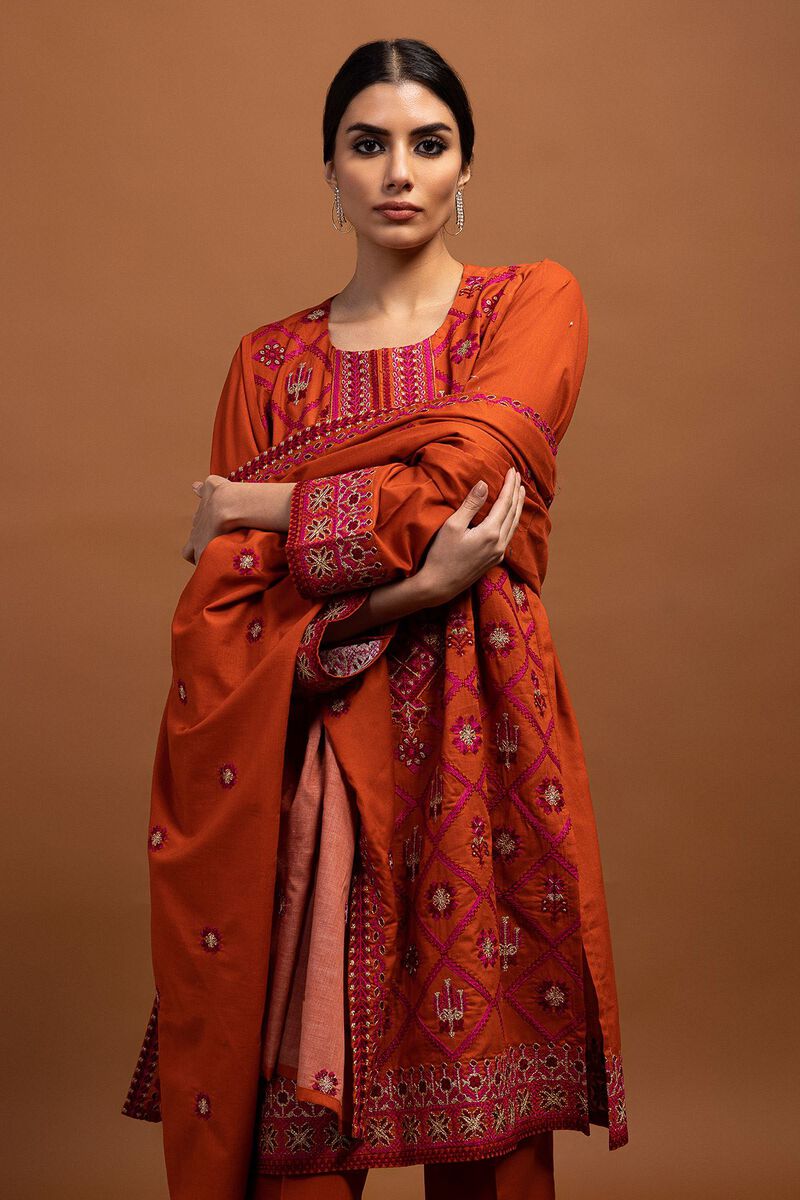Embroidered | Cambric | Fabrics 3 Piece | null