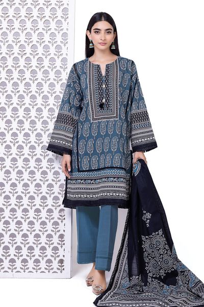 Printed | Light Khaddar | Tailored 3 Piece | USD 21.00