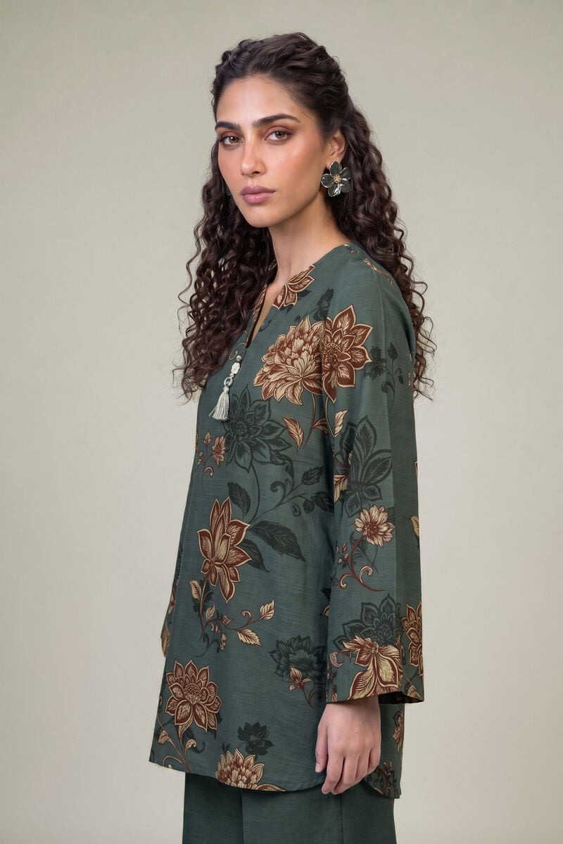 Printed | Light Khaddar | Floral Khaddar Kurta | USD 35.00