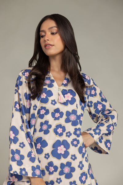 Printed | Cambric | Floral V-Neck Kurta | USD 35.00