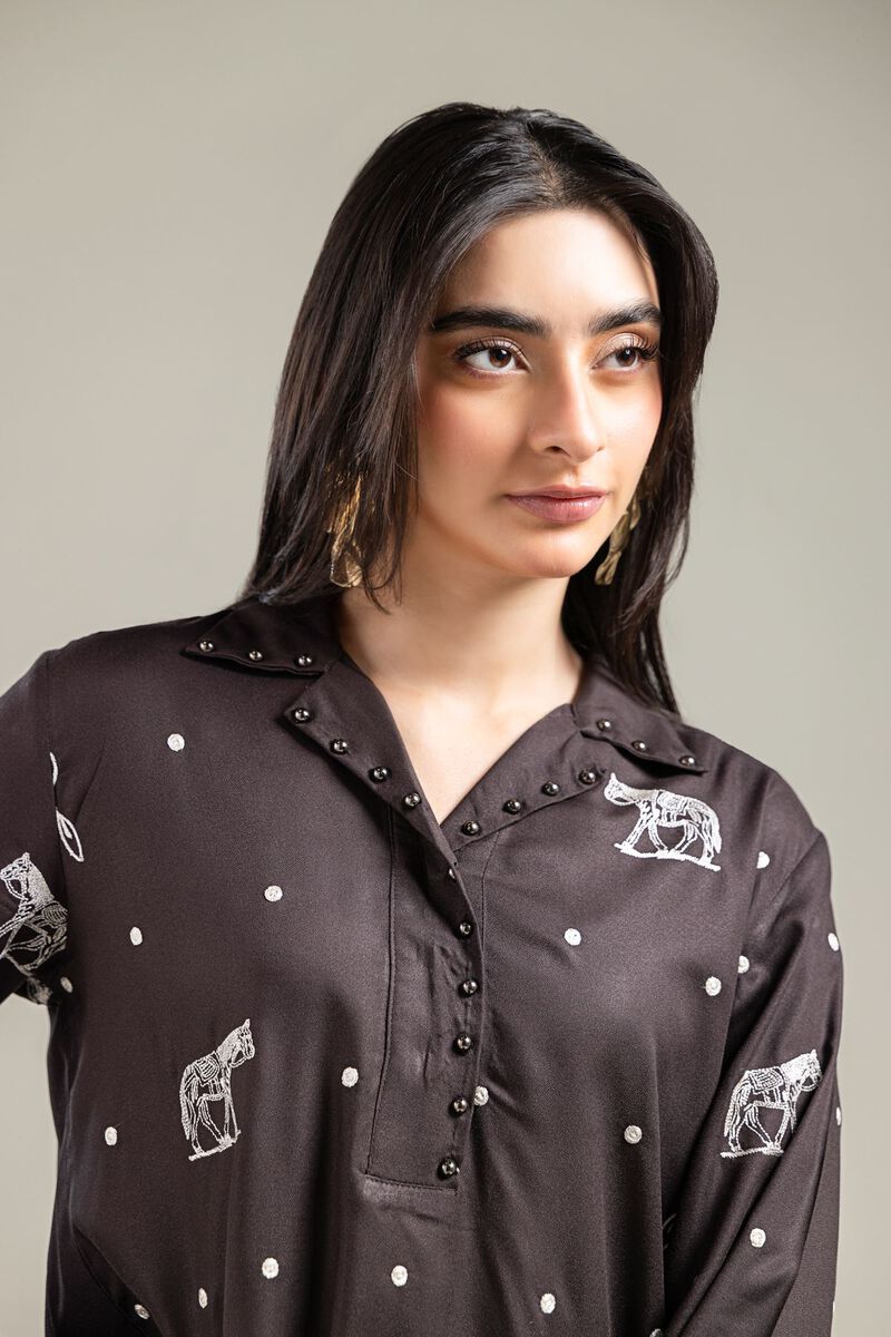 Embroidered | Viscose Crepe | Blouse | USD 40.00