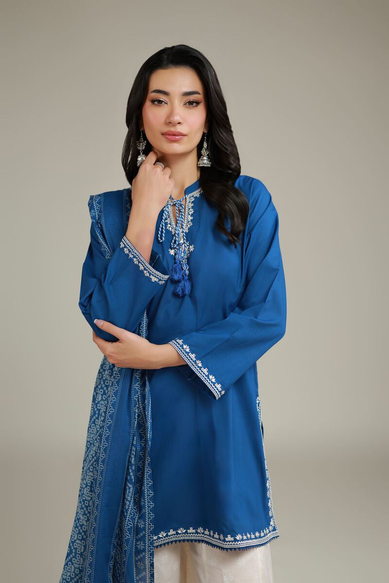 Embroidered | Lawn | Blue Lawn Dupatta | USD 25.00