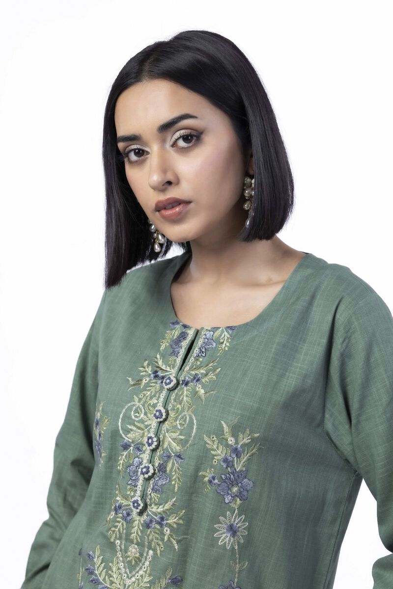 Embroidered | Heavy Textured Cotton | Tailored 2 Piece | Top and Bottom | USD 45.00