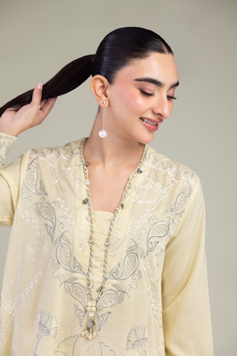Embroidered | Raw Silk | Silk Floral Kurta | USD 60.00