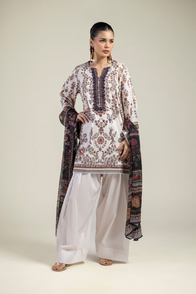 Embroidered | Cotton Dobby | Floral Tailored 3-Piece | USD 70.00