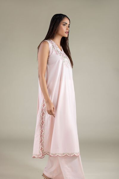 Embroidered | Cotton Dobby | Long Sleeveless Kurta | USD 40.00