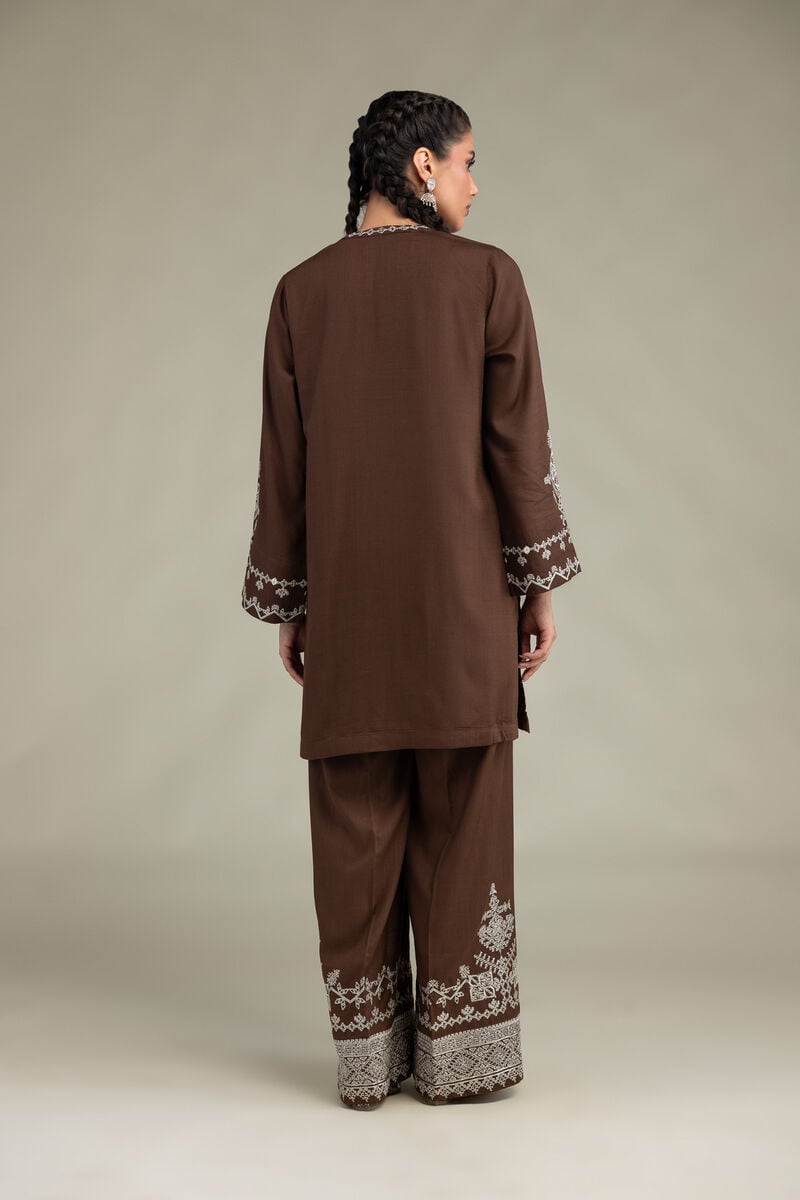 Embroidered | Raw Silk | Short V-Neck Kurta | USD 60.00