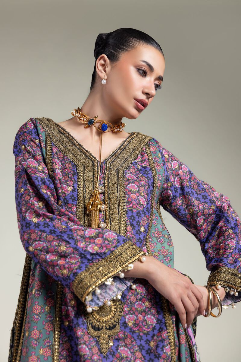 Embroidered | Raw Silk | Floral Co-ord Set | USD 125.00