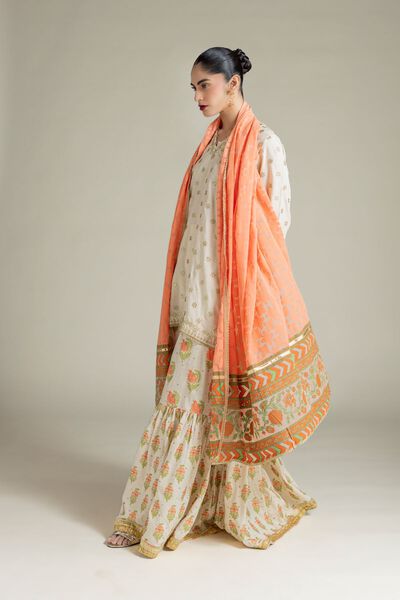 Printed | Raw Silk | Dupatta | USD 28.00