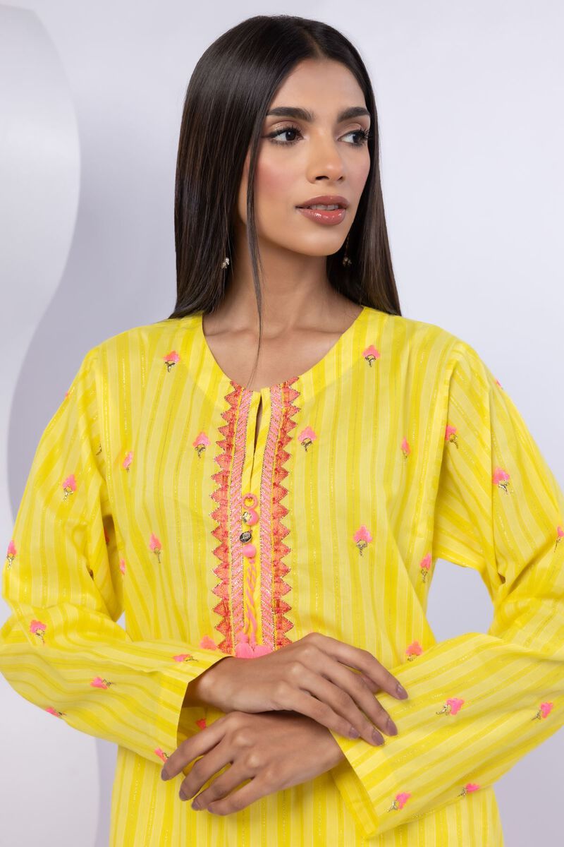Embroidered | Lurex Stripes | Kurta | USD 35.00