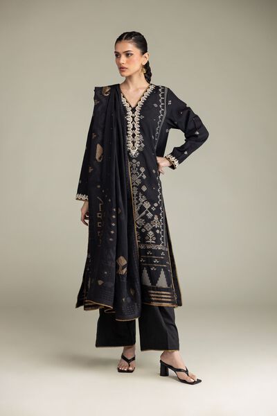 Embroidered | Jacquard | Black Tailored Set | USD 80.00