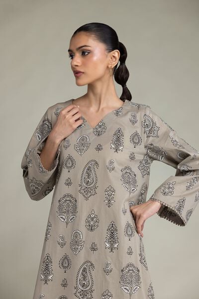Printed | Cambric | Paisley Floral Kurta | USD 40.00