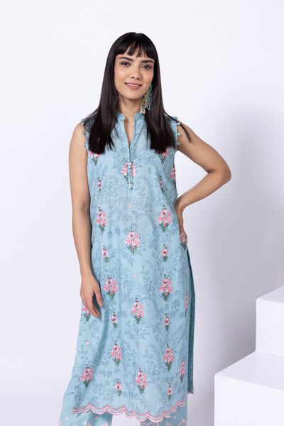 Embroidered | Crosshatch Poplin | Kurta | USD 21.00