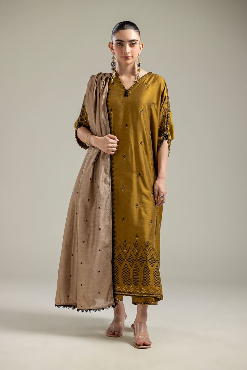 Cotton Net | Beige Net Dupatta | USD 35.00