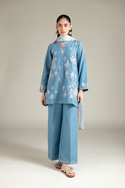 Embroidered | Blended Cambric | Pants | USD 7.50