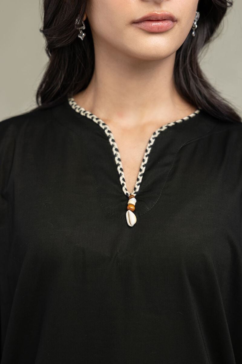Embroidered | Cambric | Black Cambric Kurta | USD 40.00