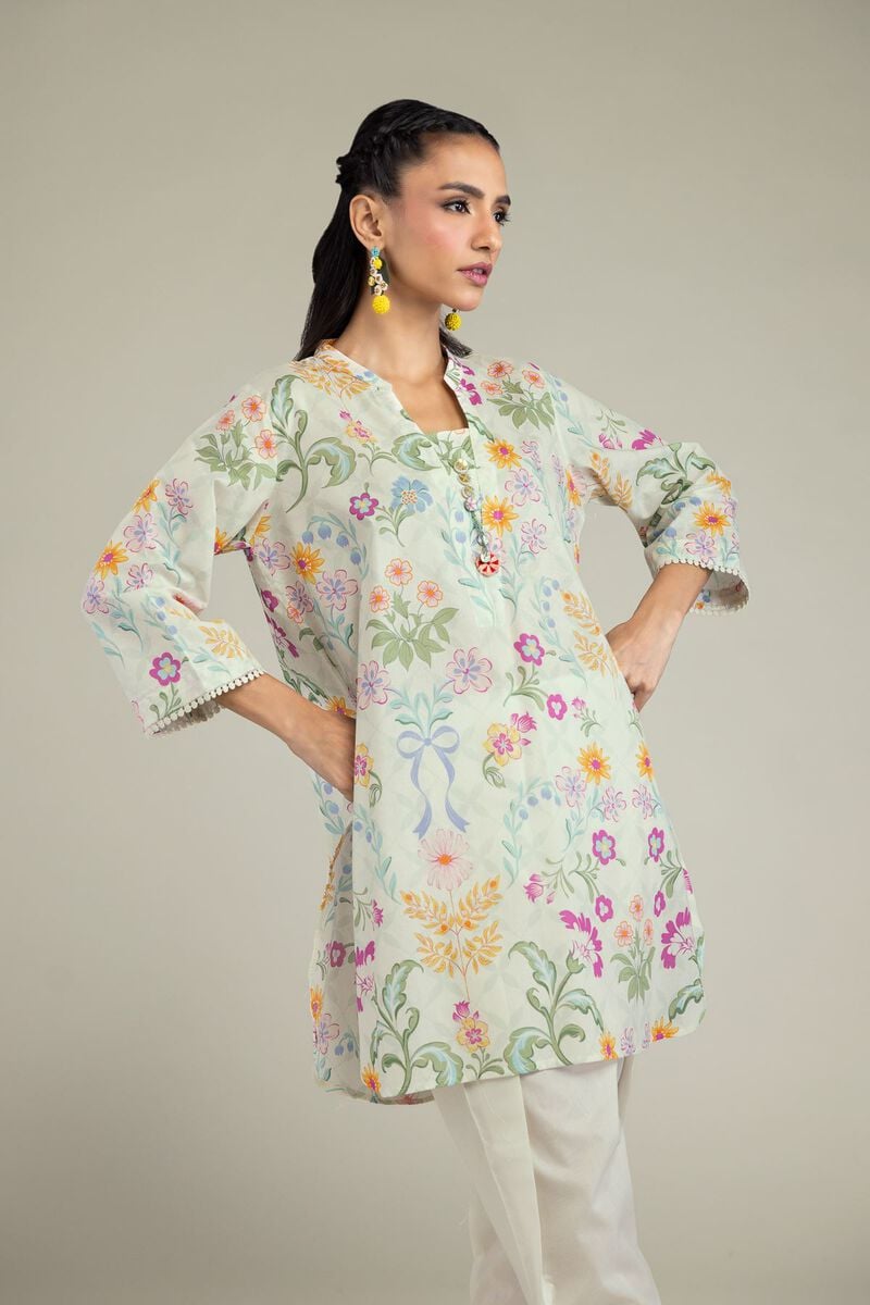 Printed | Cambric | Floral Buttoned Kurta | USD 30.00