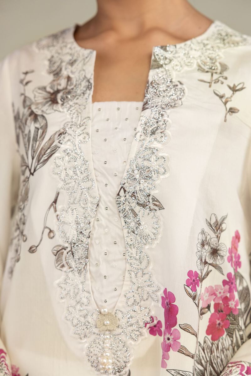 Embroidered | Blended Viscose | Floral Long Kurta | USD 70.00