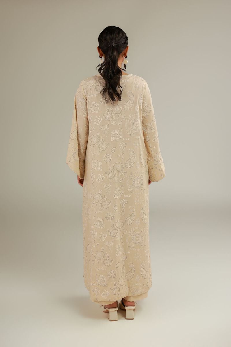 Cambric | Embroidered Beige Kurta | USD 35.00