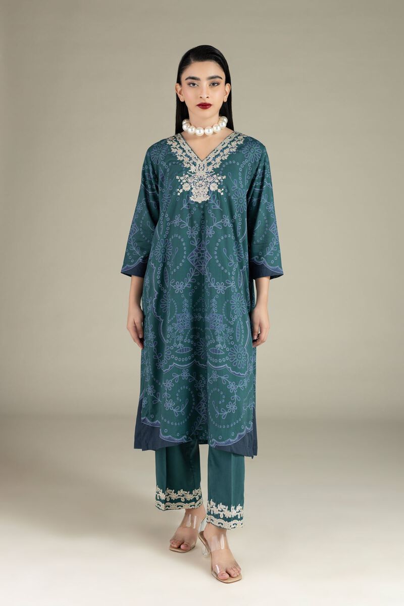 Embroidered | Raw Silk | Pants | USD 23.00