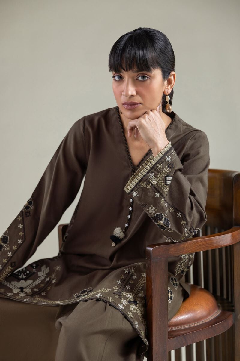 Embroidered | Cambric | 2-Piece Tailored Dress | USD 45.00