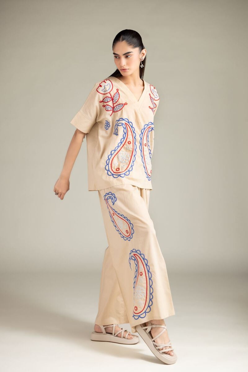 Textured Cotton | Trousers | USD 30.00