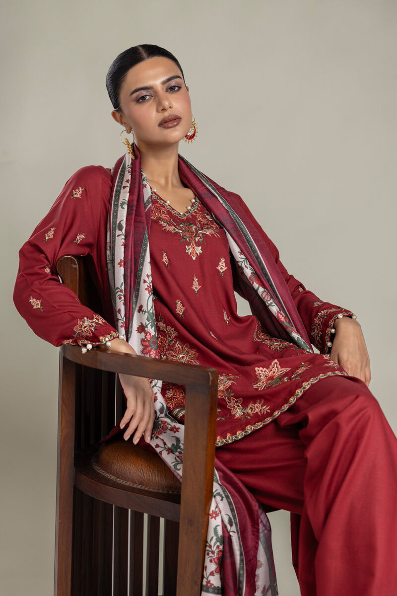Embroidered | Polyester Silk | Floral Silk Dupatta | USD 35.00