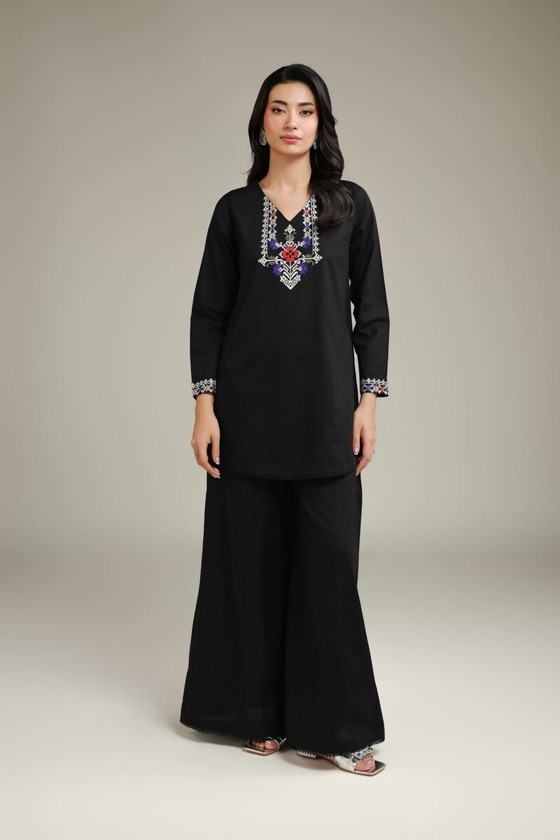 Embroidered | Cambric | Black Cambric Kurta | USD 30.00