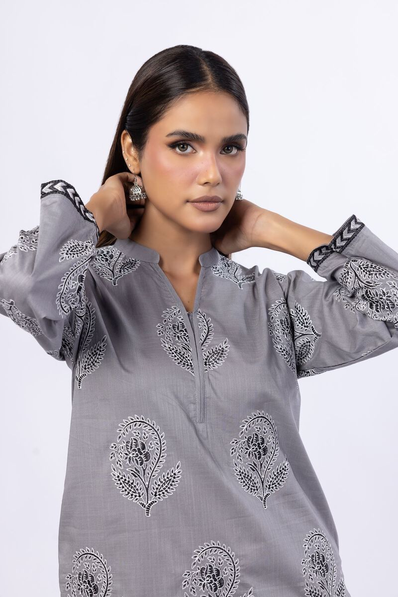 Embroidered | Crosshatch Poplin | Kurta | USD 17.50