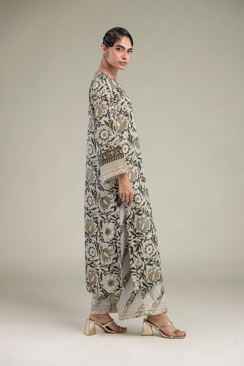 Embroidered | Raw Silk | Silk Floral Pants | USD 35.00