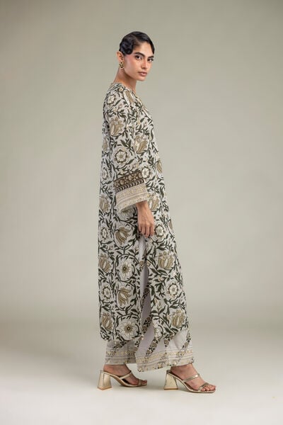 Embroidered | Raw Silk | Silk Floral Pants | USD 35.00