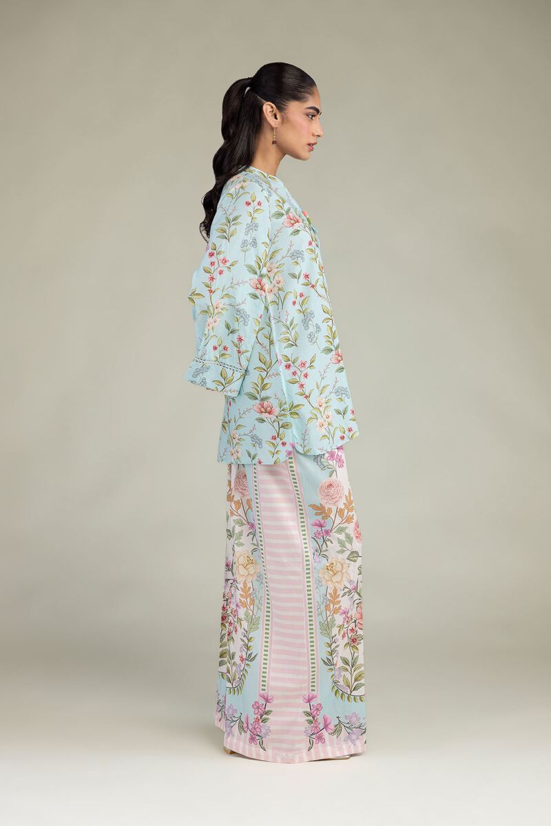 Printed | Cotton Viscose | Blue Cotton Pants | USD 30.00