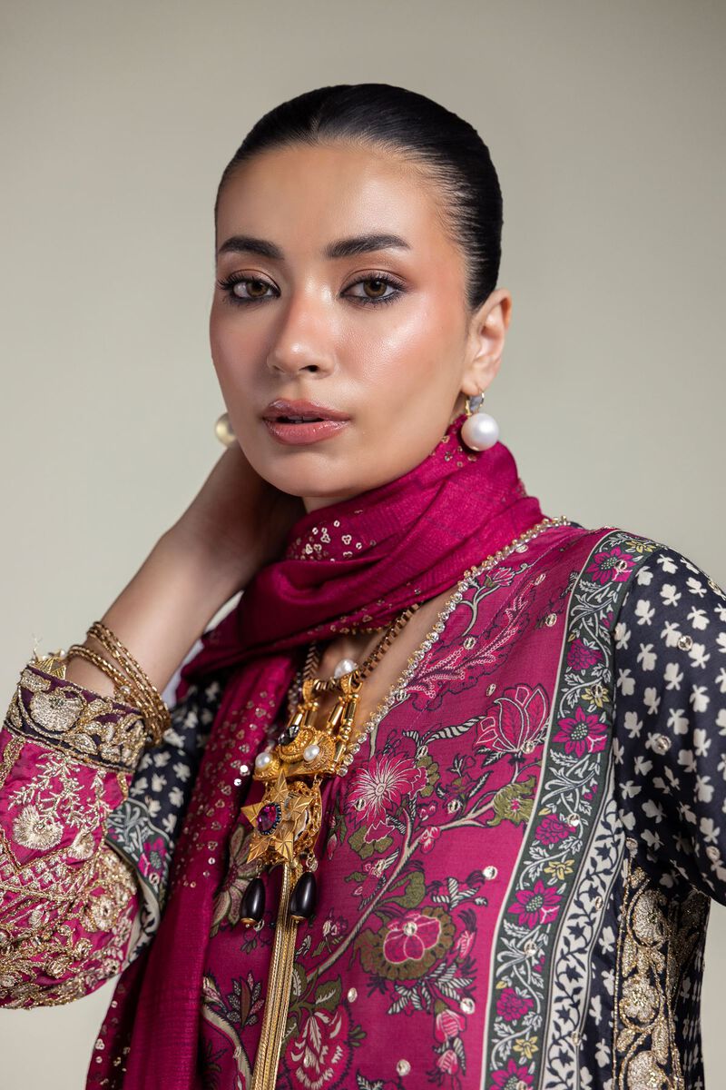 Embroidered | Raw Silk | Printed 3-Piece Set | USD 155.00