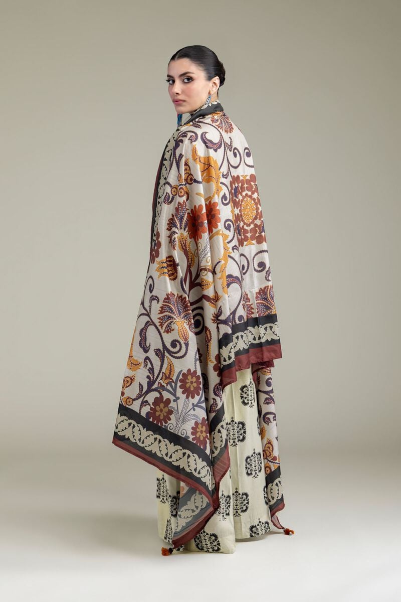 Embroidered | Polyester Silk | Floral Silk Dupatta | USD 30.00