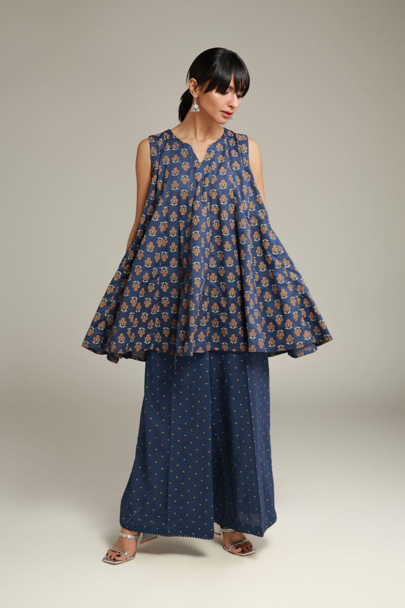 Printed | Cambric | Floral Sleeveless Kurta | USD 35.00