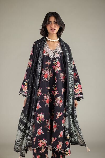Embroidered | Cambric | Tailored Floral 3-Piece | USD 80.00