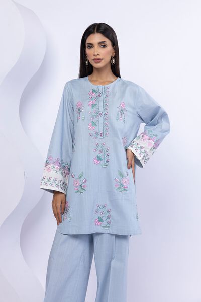 Embroidered | Crosshatch Poplin | Kurta | USD 35.00