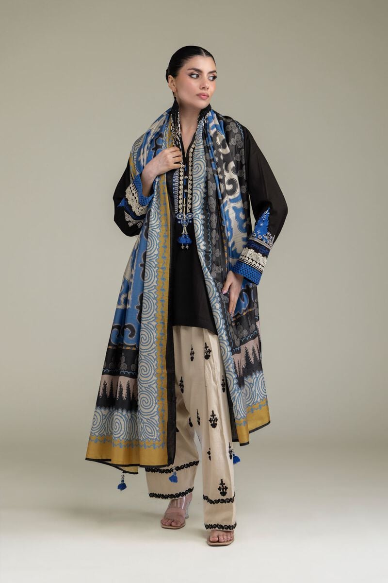 Embroidered | Polyester Silk | Geometric Silk Dupatta | USD 30.00
