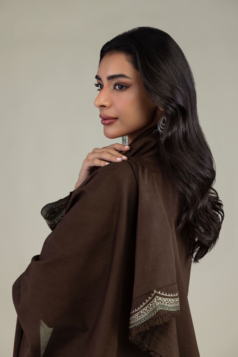 Embroidered | Lawn | Brown Lawn Dupatta | USD 35.00