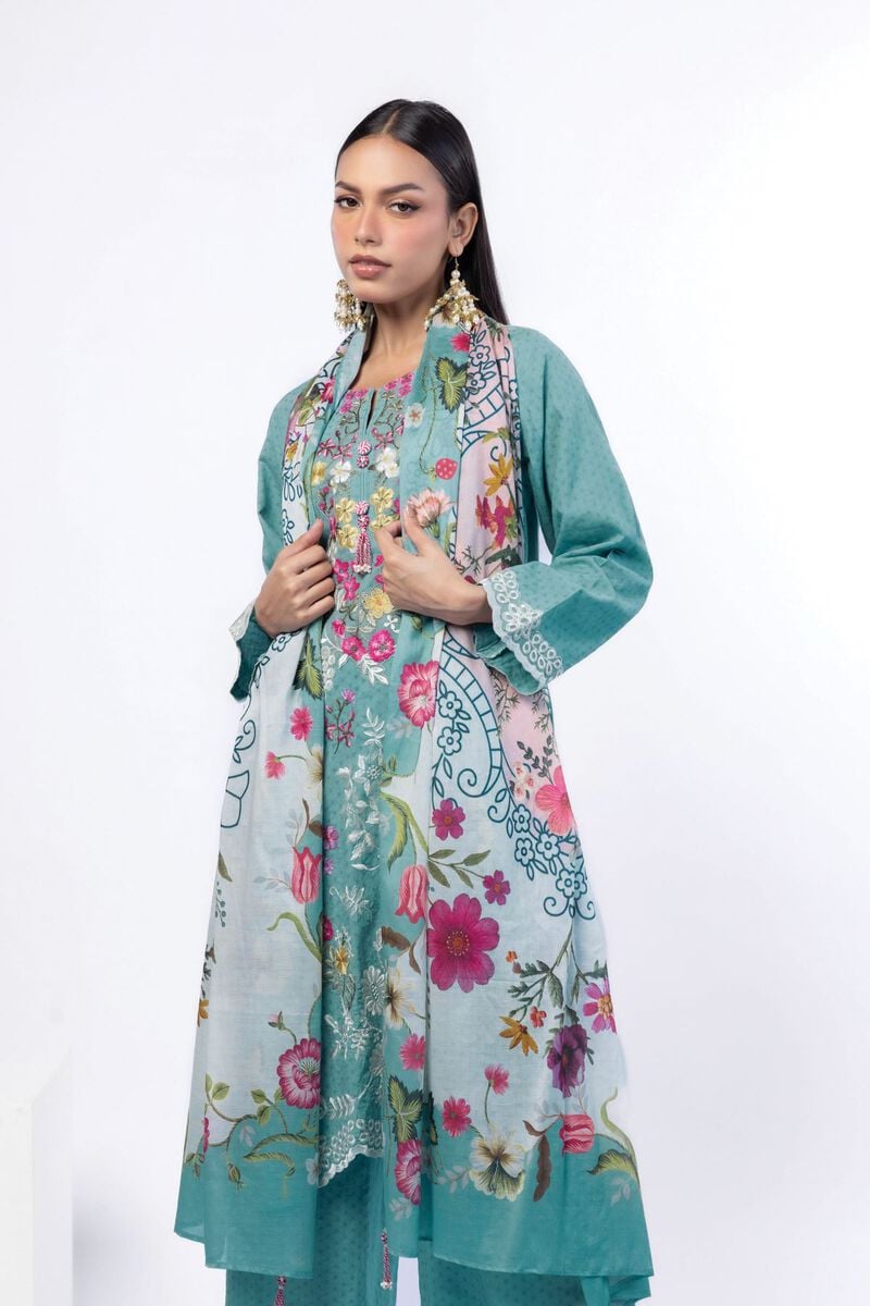 Embroidered | Cotton Dobby | Tailored 3 Piece | USD 75.00