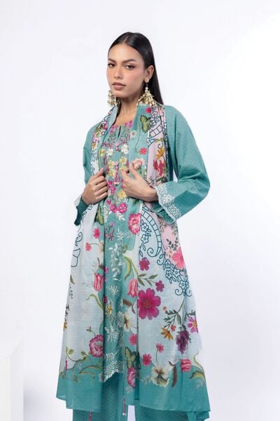 Embroidered | Cotton Dobby | Tailored 3 Piece | USD 75.00