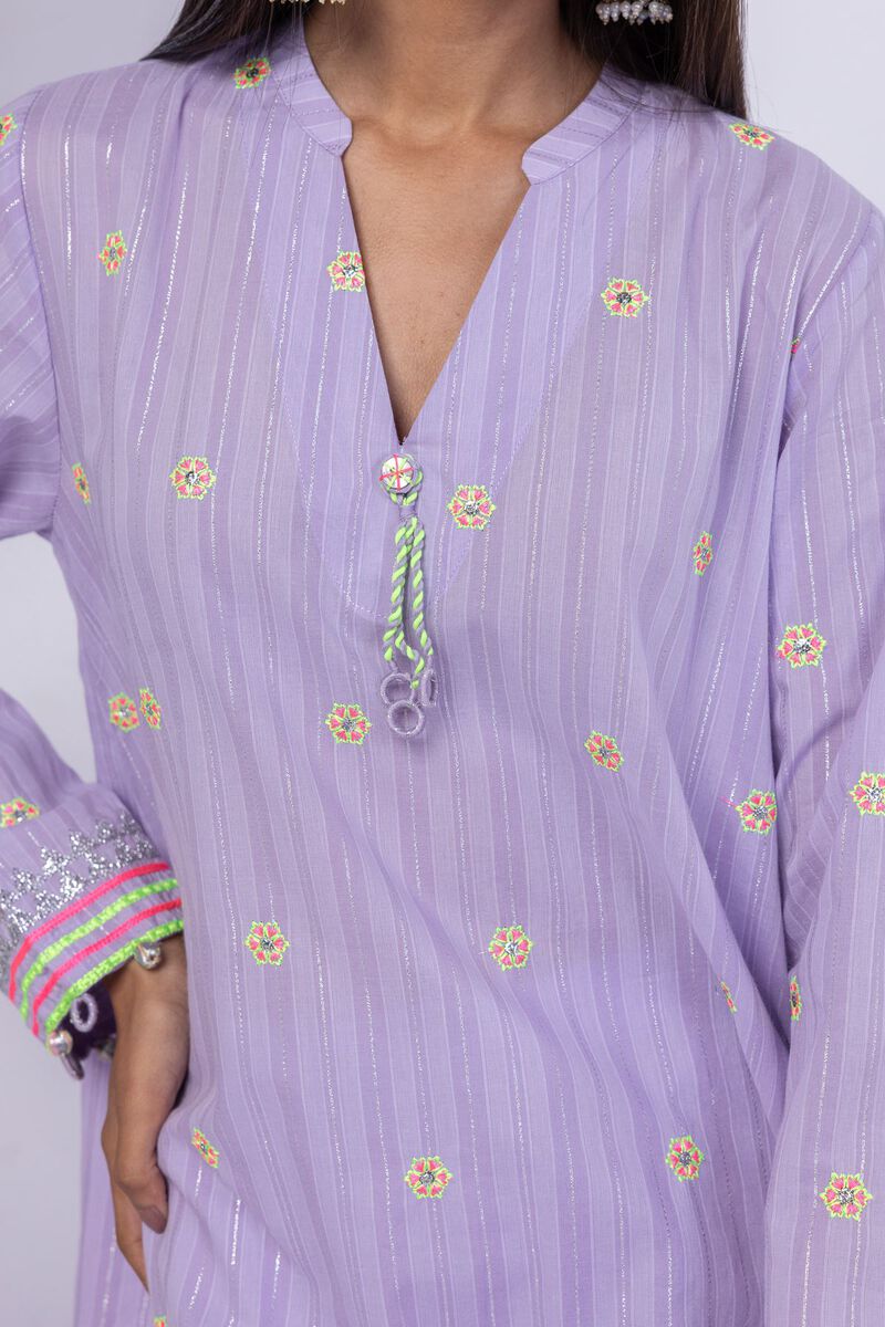 Embroidered | Lurex Stripes | Kurta | USD 20.00