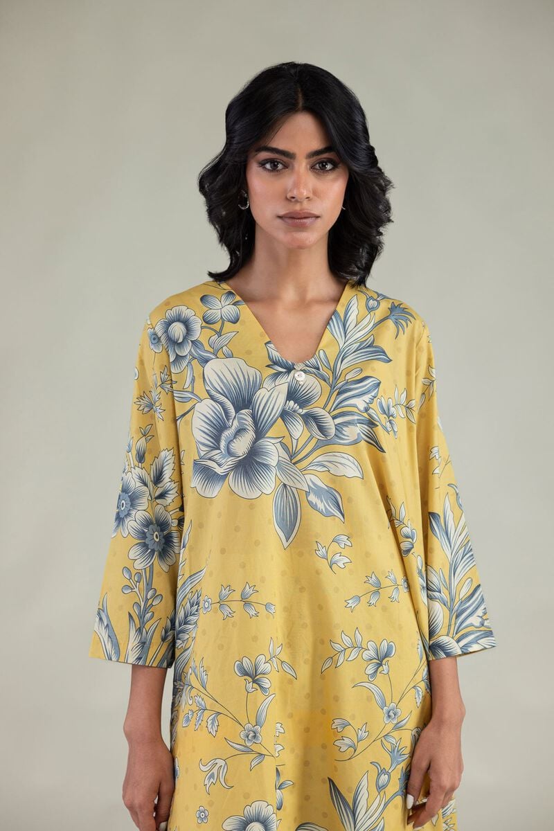 Embroidered | Cambric | Floral Longline Kurta | USD 35.00