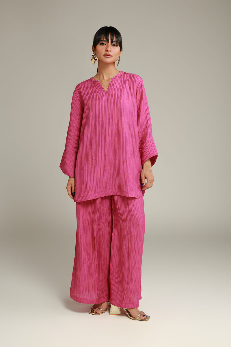Dyed | Blended Crinkle | V-Neck Short Kurta | USD 35.00